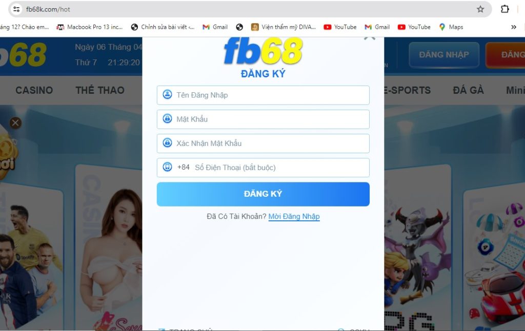 Chi Tiết Từng Bước Đăng Nhập Nhà Cái Fb68