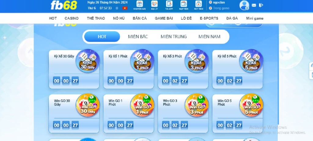 HOT là sảnh chơi xổ số tổng hợp các sản phẩm cá cược siêu tốc dành cho các lô thủ muốn nhanh chóng biết kết quả