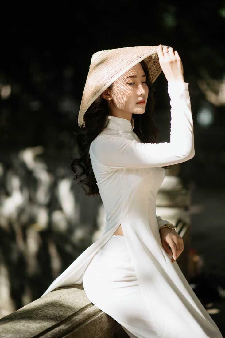 Áo dài vải trơn