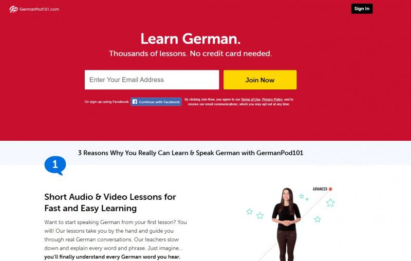 Trang web GermanPod101
