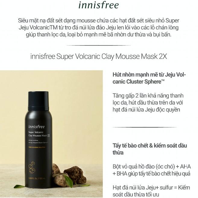 Mặt nạ dạng mousse từ đá núi lửa innisfree Jeju Volcanic Clay Mousse Mask 2X