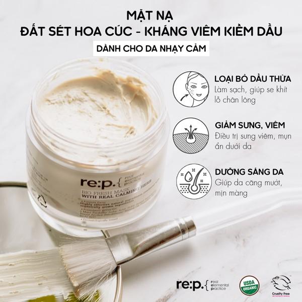 Mặt nạ đất sét hữu cơ Re:p Bio Fresh Mask With Rep Real Herbs