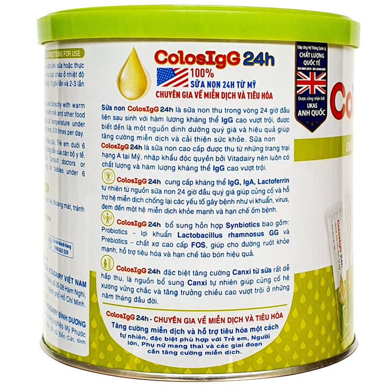 Sữa non ColosIgG 24h tăng cường kháng thể khẩn cấp