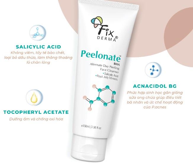 Sữa rửa mặt tẩy tế bào chết Fixderma Peelonate BHA Alternate Day Peeling Face Cleanser