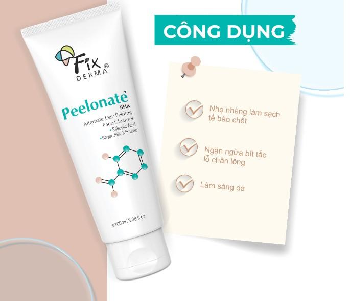 Sữa rửa mặt tẩy tế bào chết Fixderma Peelonate BHA Alternate Day Peeling Face Cleanser