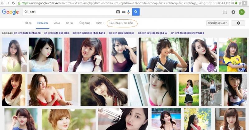 Tìm kiếm ảnh bằng công cụ search thông dụng của Google